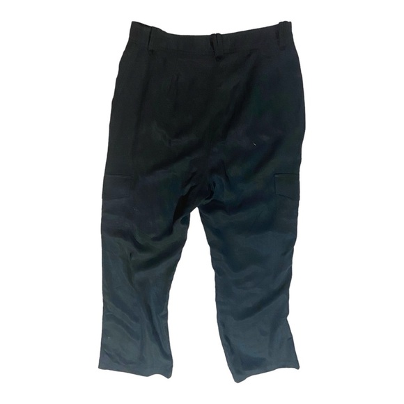 Reformation Jackson Cargo‎ Pant Black Sz 4 Flare Wide Leg 90’s Side Pockets - Picture 4 of 7